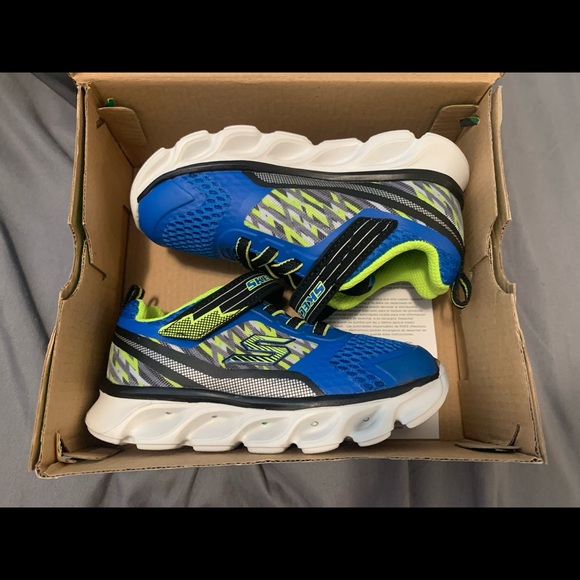 BRAND NEW Skechers S Lights Tremblers Shoes Size 9 Blue/Lime - Picture 8 of 9